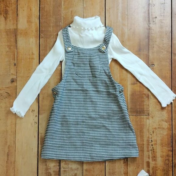 Max Studio dress 3T jumper outfit  houndstooth black white neutral - Picture 1 of 9